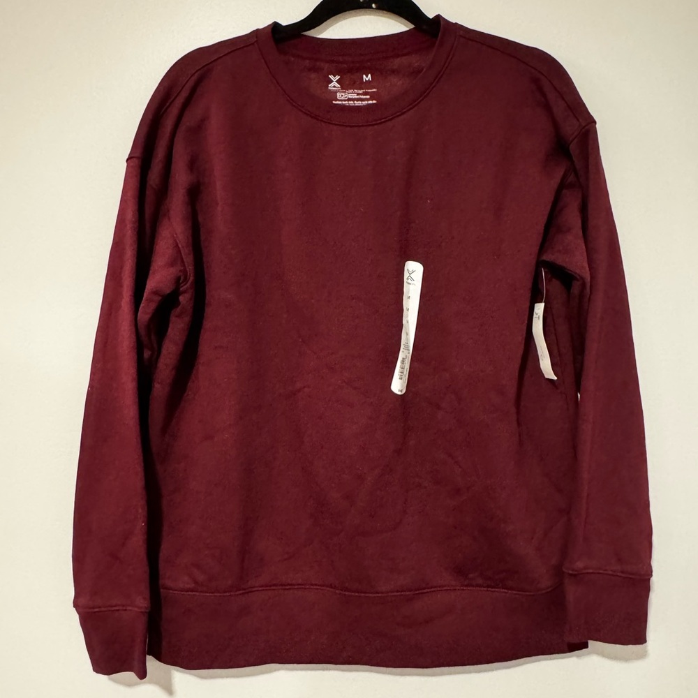 Xersion Maroon Burgundy Red Pullover Crewneck Sweatshirt Medium NWT New With Tag